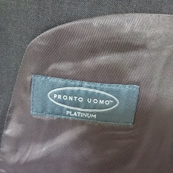 Pronto Uomo Platinum 100% Wool Black Business Blazer Jacket Sport Coat Men's 42 - Picture 2 of 12